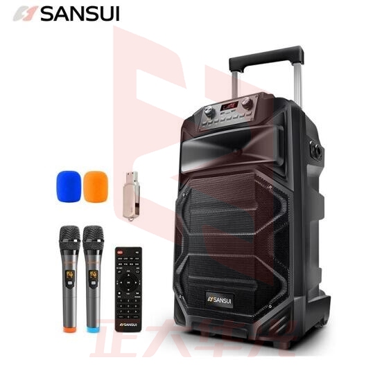 山水 SANSUI A15-69 15英寸专业广场舞音响 舞台级户外移动音箱 蓝牙拉杆音响 便携式会议音响扩音器 IT.1357