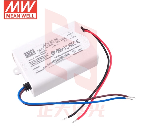 明纬（MEANWELL）开关电源36V 0.7A 单组输出防水LED恒压型电源 APV-25-36