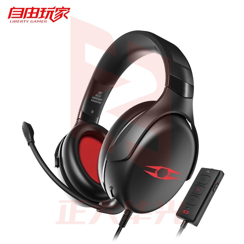 得胜 觉RISE 自由玩家电竞耳机带麦克风头 听声辩位 USB7.1虚拟环绕带线控耳机