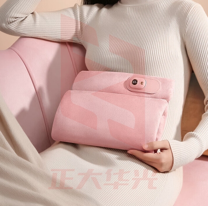 全品屋暖手袋无水热水袋暖宝宝充电暖手宝双面石墨烯1秒速热+数显温控樱花粉 需配充电宝无水安全