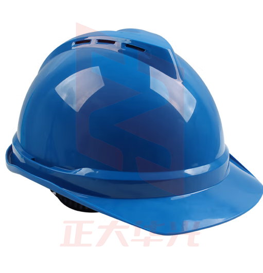 梅思安10146615豪华PE安全帽一指键帽衬针织布吸汗带D型下颌带 1顶 蓝色 均码