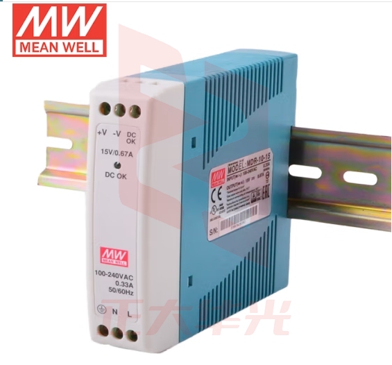 明纬（MEANWELL）MDR-10-15 AC转DC导轨电源模块 开关电源 0.67A 15v