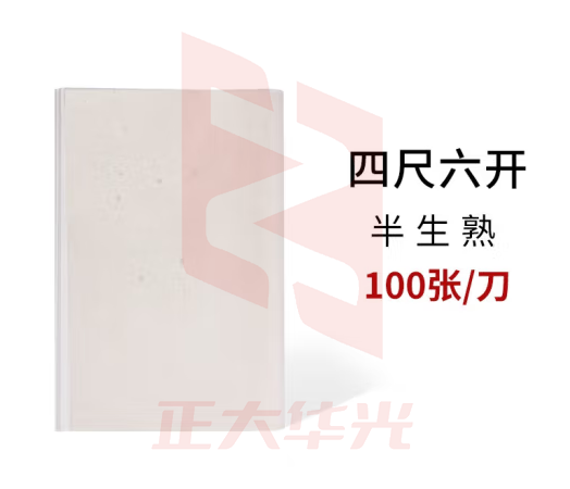 善琏湖笔 生宣纸半生熟毛笔字书法练习宣纸白纸熟宣学生初学者吸墨国画工笔画专用纸 四尺六开半生熟