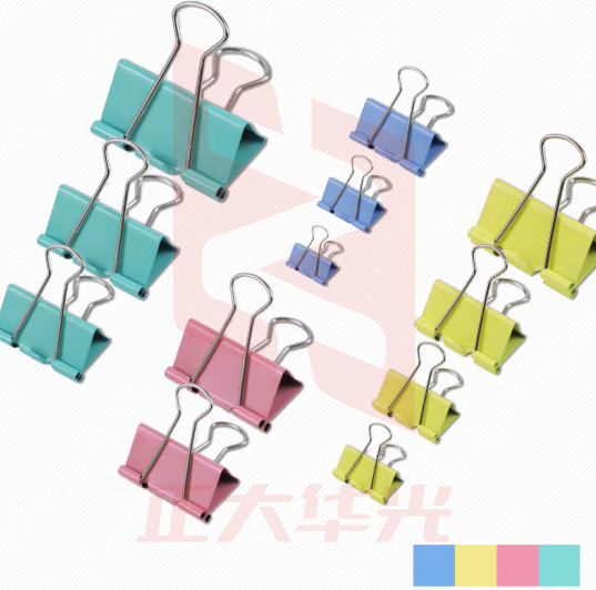得印(befon) 12只装51mm超大号彩色燕尾夹 多规格纸票夹 金属铁夹子长尾夹 票据单据夹子 办公用品4303
