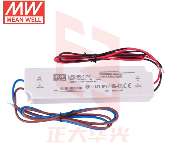明纬（MEANWELL）LPC-60-1750 开关电源 防水恒流LED驱动9~34V1.75A输出