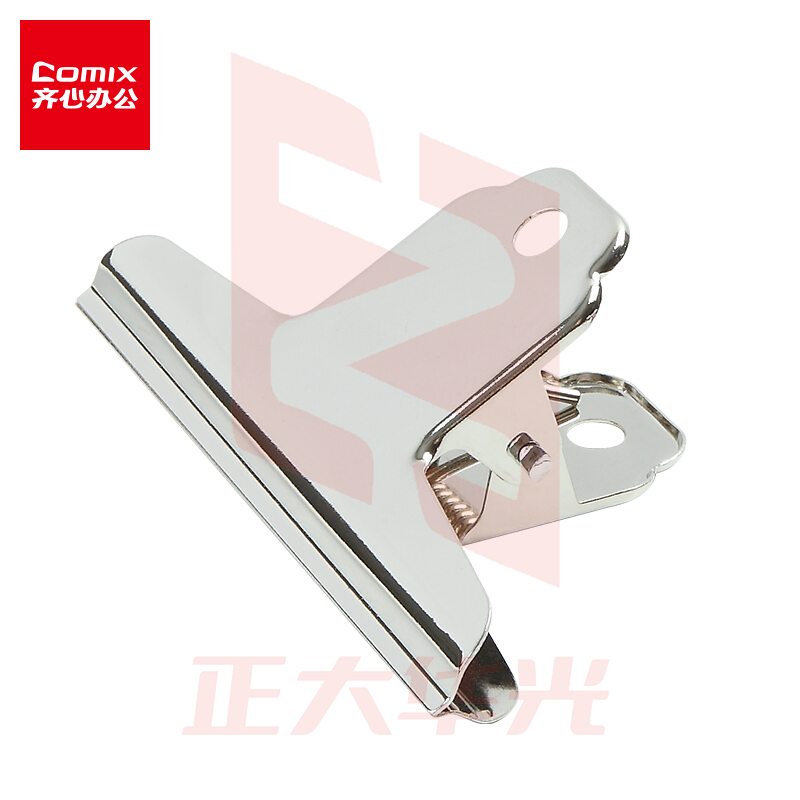 齐心(Comix)4只76mm不锈钢票夹3#110页B3620