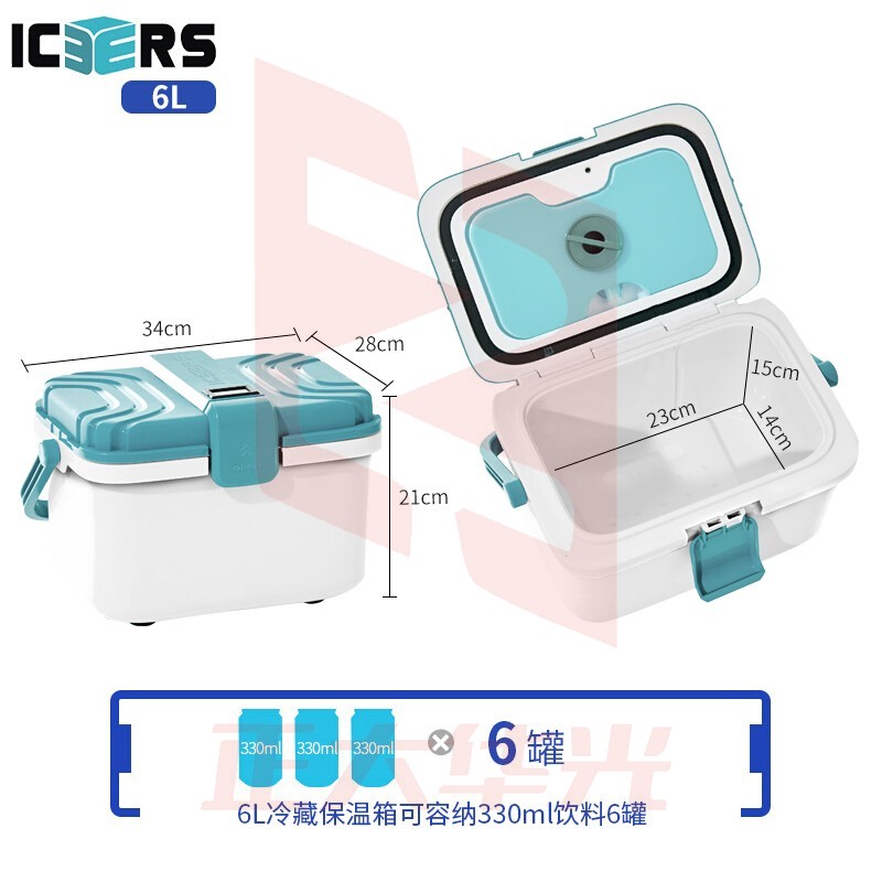 艾森斯 6L户外便携式车载冷藏包带温度显示 附6冰袋