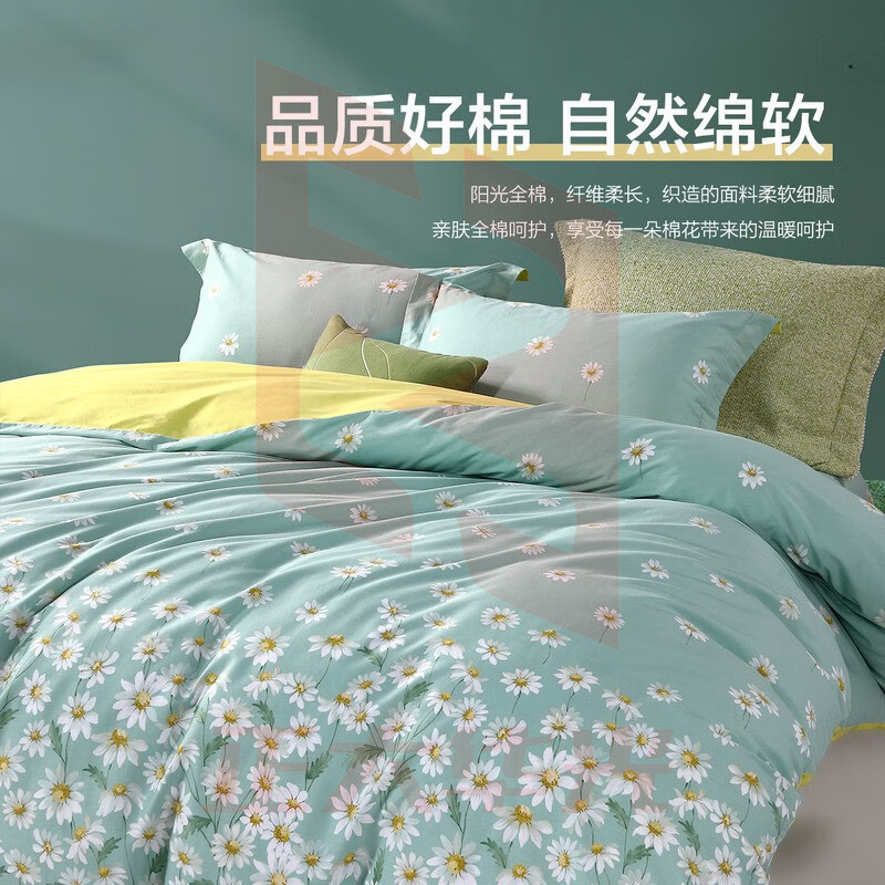 水星家纺 抗菌升级 100%纯棉被套单件双人被罩大学生宿舍被套全棉床上用品 菲莉黛丝200*230cm
