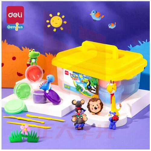 得力(deli)儿童12色超轻粘土彩泥DIY黏土 男女孩橡皮泥学生美术手工课工具套装 玩具