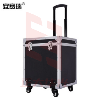 安赛瑞 铝合金拉杆箱 多功能电工五金工具箱 设备仪器仪表收纳箱 加绵黑色 200736