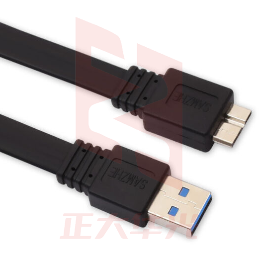 山泽(SAMZHE) 高速USB3.0移动硬盘数据线 AM/Micro B 手机数据充电连接线 扁平黑色0.6米 AP-406 (XTGM202307230827019)