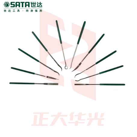 世达(SATA)10件套金刚石特种异型什锦锉3x140MM/金刚石锉削什锦三角锉刀金属钢锉03804
