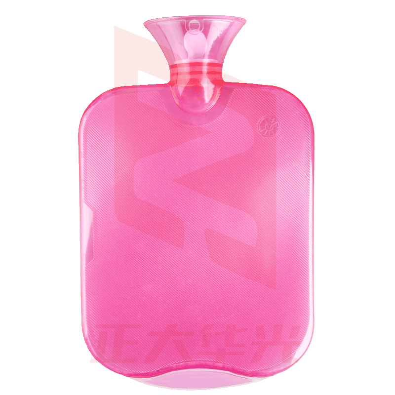 绿之源 加厚PVC防爆暖水袋1500ml嫩粉色赠防烫袋 暖宝宝注水热水袋暖肚子不充电暖手袋