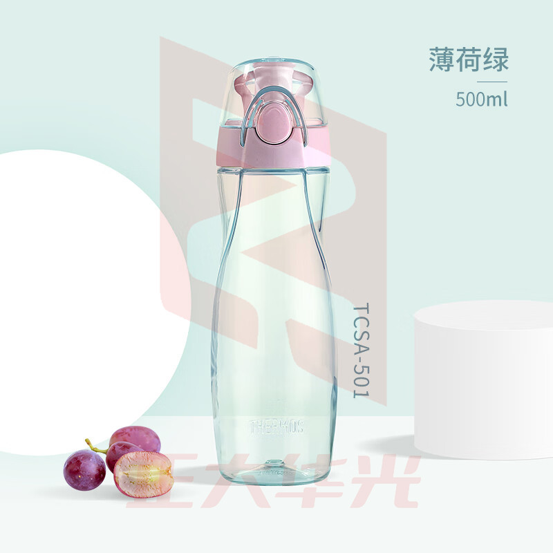 膳魔师(THERMOS)水杯500ML塑料便携运动水杯随手杯太空杯 Tritan材质 TCSA-501 BG (XTGM202308111438334)