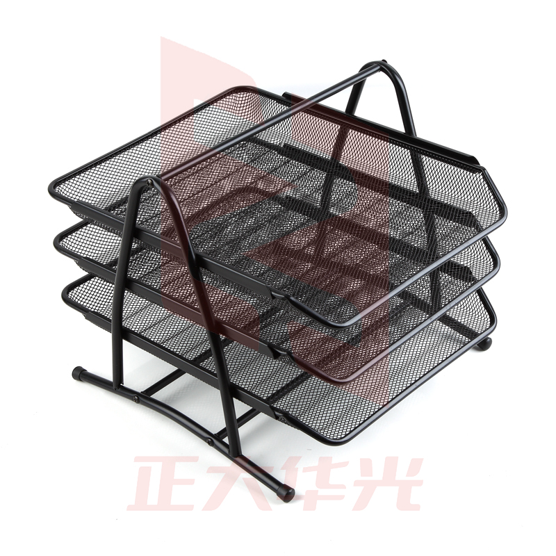 齐心 B2163 耐用铁网文件盘 三层   XTGM02010933413844