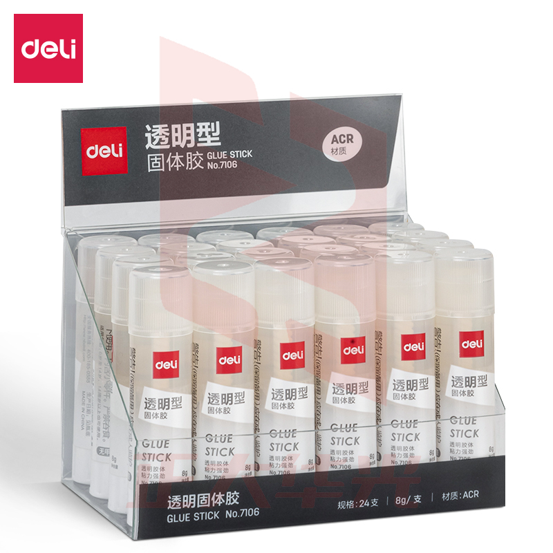 得力7106固体胶(透明)(8g/支)(24支/盒)XTGM03011342175729