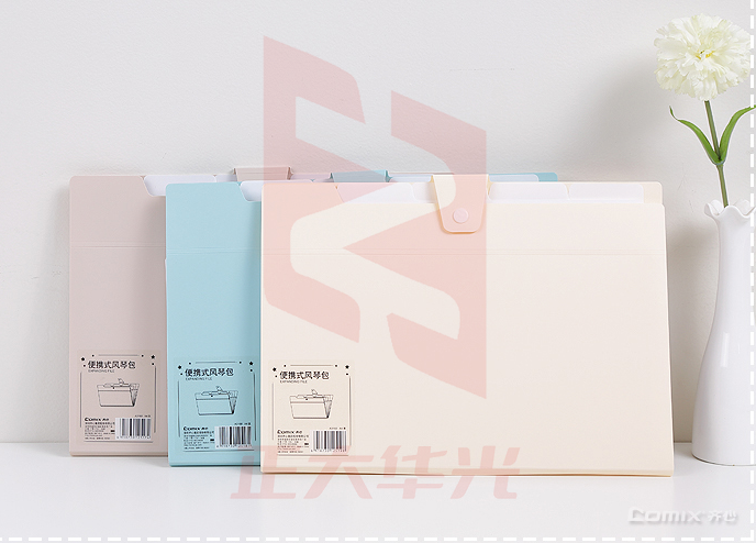 齐心 A3169 A4 便携式风琴包8袋(颜色随机)XTGM05181557412909