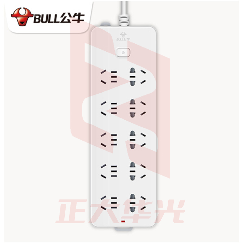 公牛(BULL)GN218新国标插座 10孔位线长3米 插线板 XTGM01081014218509