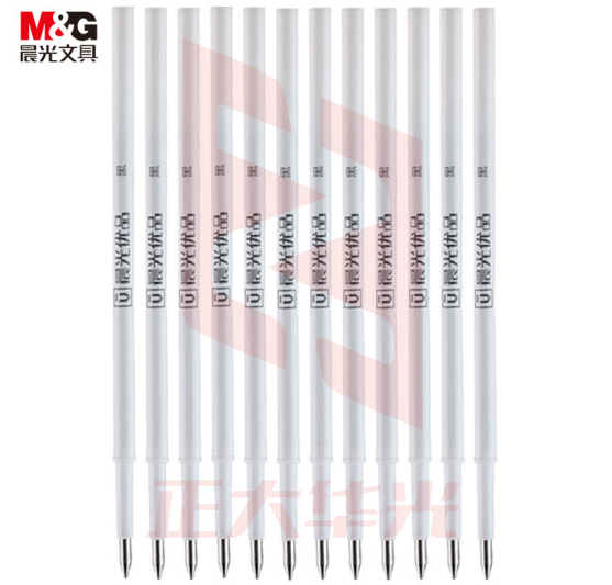 晨光(M&G)0.5mm黑色中性笔替芯 子弹头高品质按动签字笔替芯 优品系列水笔芯 12支/盒2008    XTGM01181350594868
