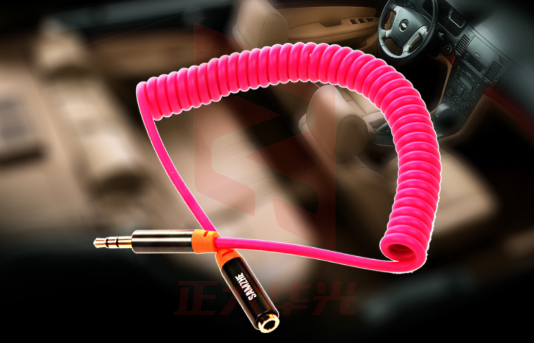 山泽(SAMZHE) 3.5mm立体声 手机平板车载AUX音频弹簧线 纯铜线芯 镀金版 公对母 粉色3米 YPX-8730 (XTGM2023072308270510)