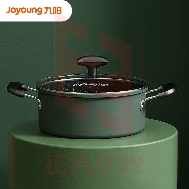 九阳(Joyoung)麦饭石色不粘锅具套装炒锅煎锅汤锅奶锅厨具三件套装 CF-T0563  (XTGM202308111524386)
