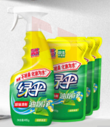 绿伞厨房重油污净油烟机清洗剂油污清洁除菌免拆洗480g/瓶+450g*3袋   XTGM202302150859350