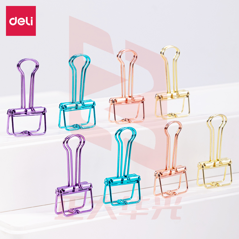 得力78206镂空长尾票夹(混)(8只/4色/袋)XTGM02200938399127