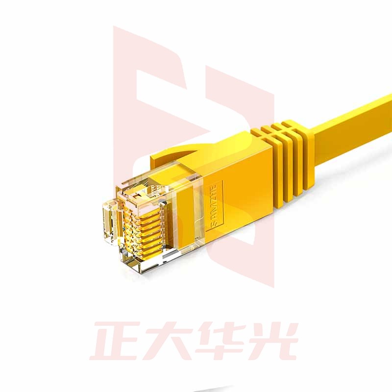 山泽(SAMZHE)SZ-605YL超六类千兆超扁网线黄色(镀金头)5米 (XTGM2023072308145914)