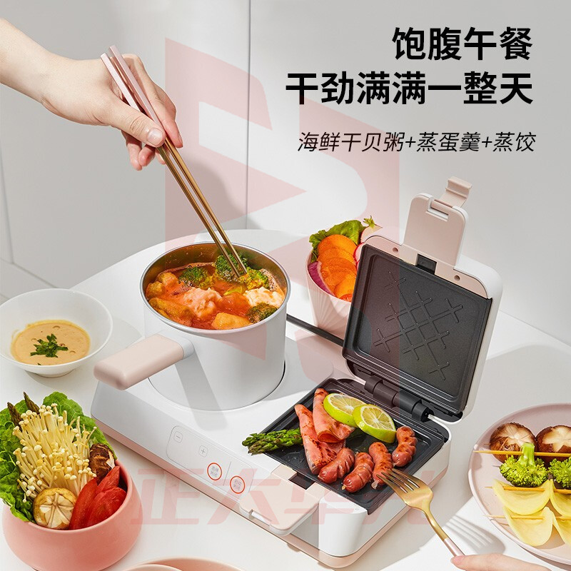 九阳(Joyoung) 电饼铛 双面加热可拆洗三明治机家用多功能早餐机 SK06K-GS950 (XTGM2023081115151814) 白+粉