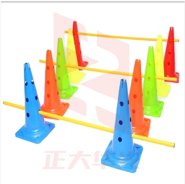 标志桶带孔路障障碍物标志筒雪糕筒标志锥足球篮 球训练器材 38CM带孔2桶+1.5米杆子  XTGM11020906468524