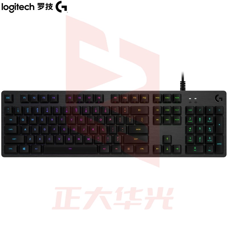 罗技(G)G512机械键盘 游戏机械键盘 有线 全尺寸 RGB背光机械键盘 吃鸡键盘 L轴 类红轴 绝地求生 英雄联盟 (XTGM202307211318204)