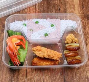 一次性透明快餐盒四格 200盒/箱