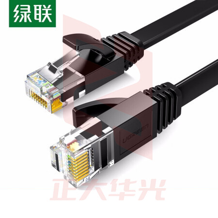 绿联(UGREEN)50174 六类CAT6类网线 千兆网络高速连接线 电脑宽带家用非屏蔽扁平跳线 成品网线 黑色 2米XTGM2023071415060612