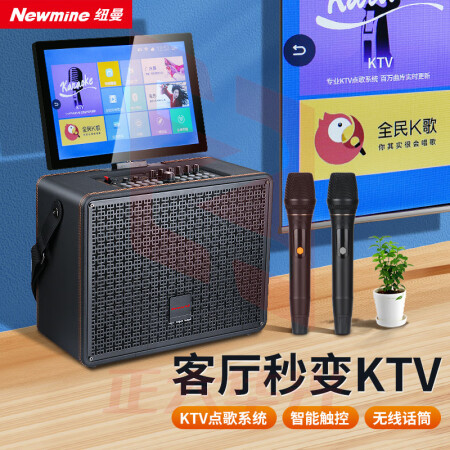 纽曼(Newmine)D22广场舞音响带显示屏 4K屏可翻转 三分频8吋 U段双话筒 黑XTGM202308161311185