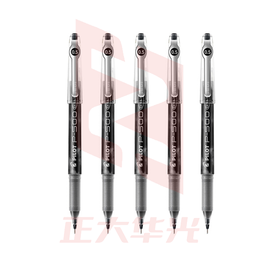 日本百乐 BL-P50/P500黑色 针管中性笔 0.5mm顺滑签字笔5支 XTGM202303301232483