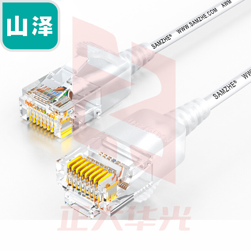 山泽(SAMZHE)SZB-3080超六类细径高纯无氧铜网络跳线8芯双绞高速网线8米白色纤细网线 (XTGM2023072308205613)
