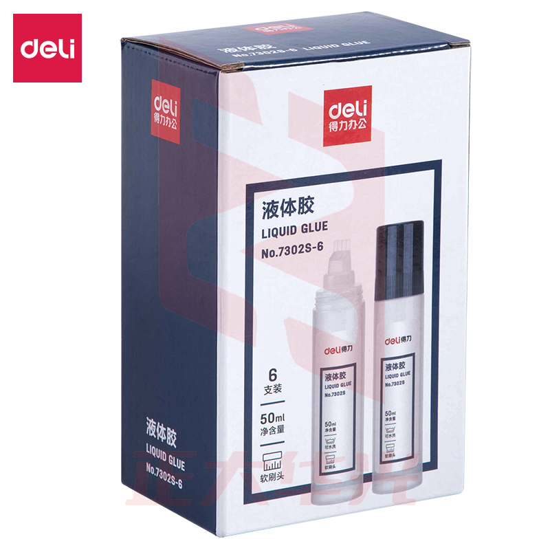 得力7302S-6液体胶(透明)(6支/盒)XTGM03011437112200