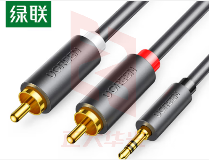 绿联(UGREEN)3.5mm转双莲花头音频线一分二 红白2RCA连接线 手机电脑电视连接音响箱功放转换线10513   5米   XTGM202307141458326