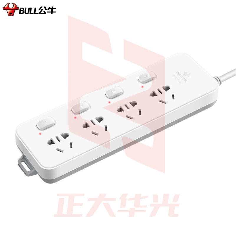 公牛(BULL) 超功率过载保护 新国标插座/接线板 GN-311 4位分控全长3米