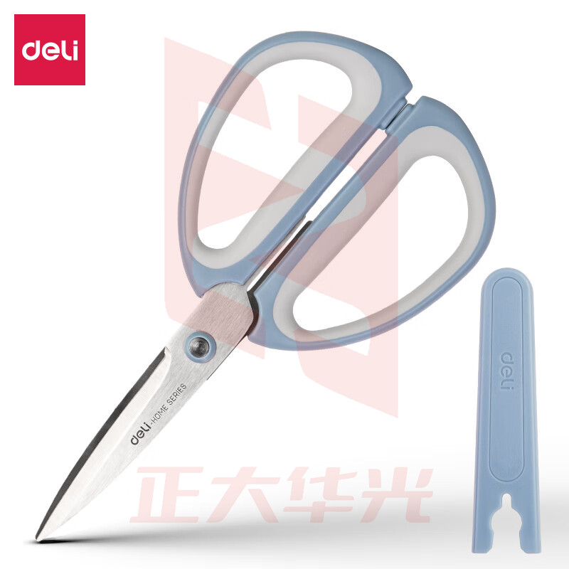 得力(deli)198mm大号剪刀 包胶手柄 蓝 TJ14    XTGM202302200853510