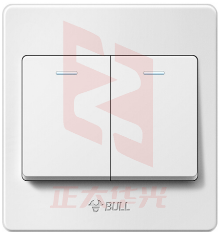 公牛(BULL) 墙壁开关 G07系列 二开单控开关 86型面板G07K211C 白色 暗装