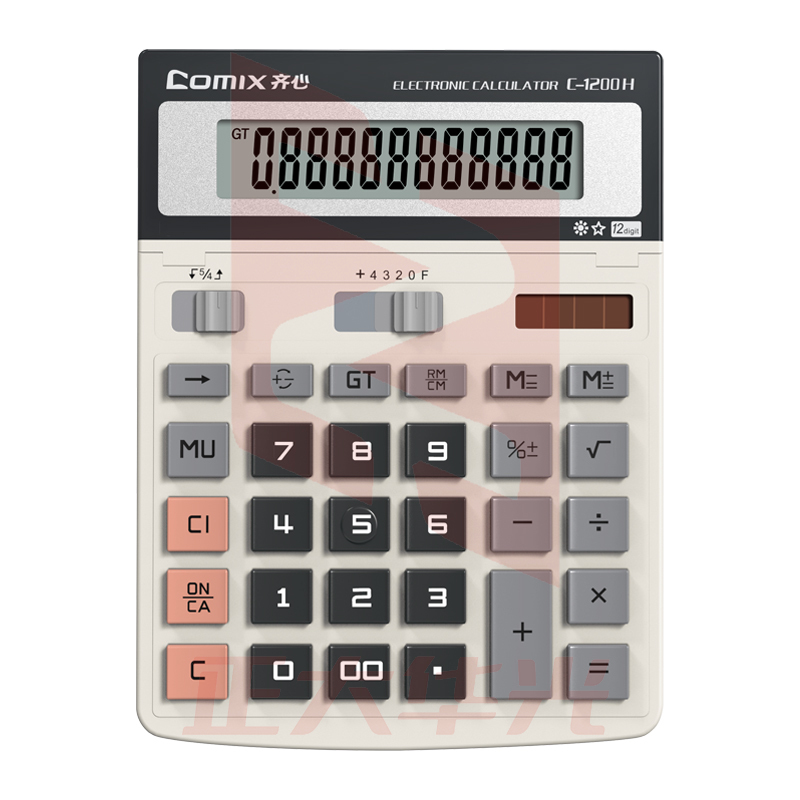 齐心 C-1200H 计算器 大台 舒视办公 白色   XTGM02021229263418