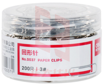得力 29mm回形针 3#金属曲别针 200枚/筒