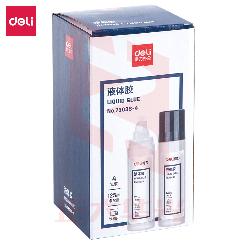 得力7303S-4液体胶(透明)(4支/盒)XTGM03011442148613