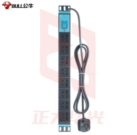 公牛(BULL)PDU机柜插座/插线板/插排/排插/接线板/拖线板 8位总控全长1.8米 GNE-1080