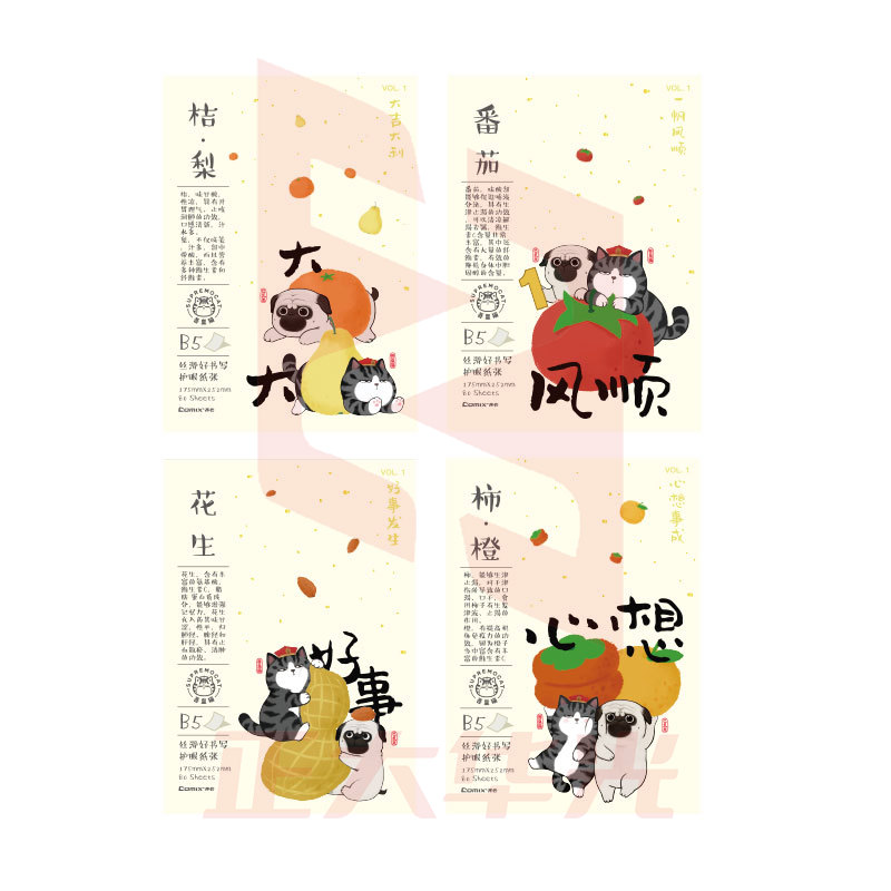 齐心 WHCT0032 吉食物语 胶套本 B5 80张XTGM05231541179623