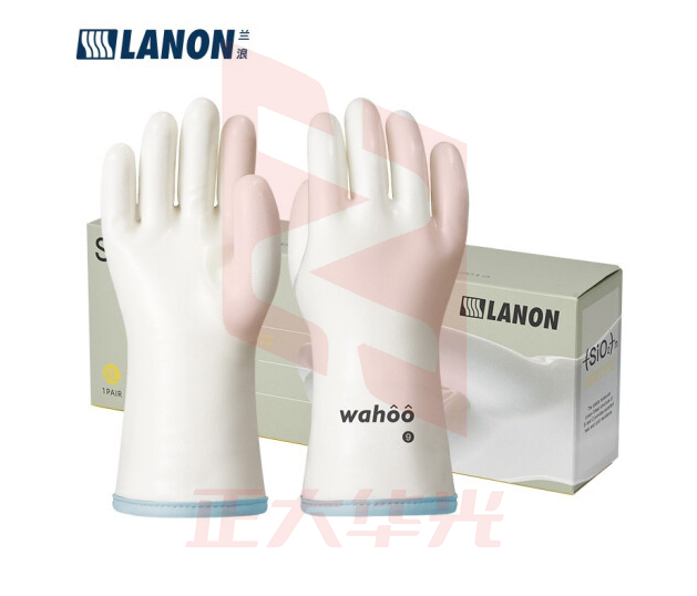 LANON兰浪 液态硅胶隔热手套 -70℃~250℃ 冷库烘焙微波炉烤箱 防烫手套 白色 L/9   XTGM202302131547060