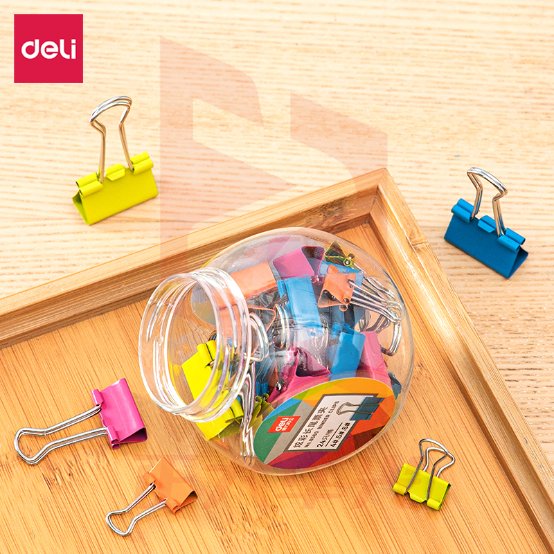 得力8560长尾票夹(混)(24只/桶)XTGM02201600564056