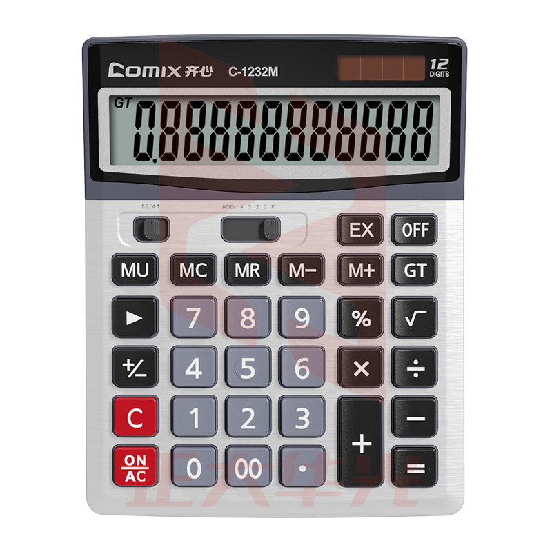 齐心 C-1232M 计算器 大台 全能办公  银色  XTGM02021234334678