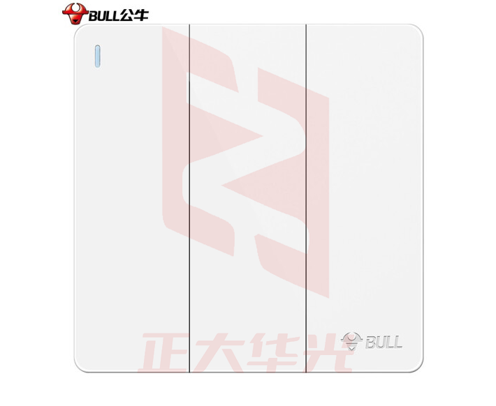 公牛(BULL)开关插座/86型大面板白色 三开  XTGM02151248299360